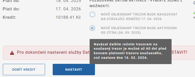 DT Kredit - navázat na stávající